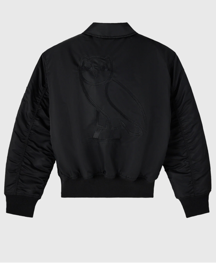 Unisex OVO Alpha Industries L-2B Black Bomber Jacket