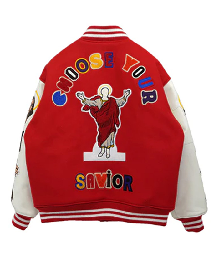 Unisex Saint Tears Choose Your Saviour Red Varsity Jacket
