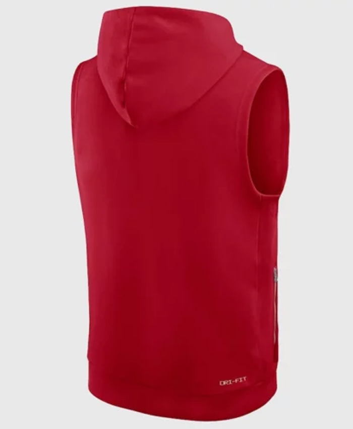 Unisex San Francisco 49ers Sideline Sleeveless Red Hoodie