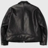 Unisex Stussy Black Leather Zip-up Motorcycle Jacket