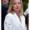 Giorgia Meloni Villa Doria Pamphilj 2025 White Blazer
