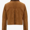 Vintage Style Brown Crop Suede Jacket for Women