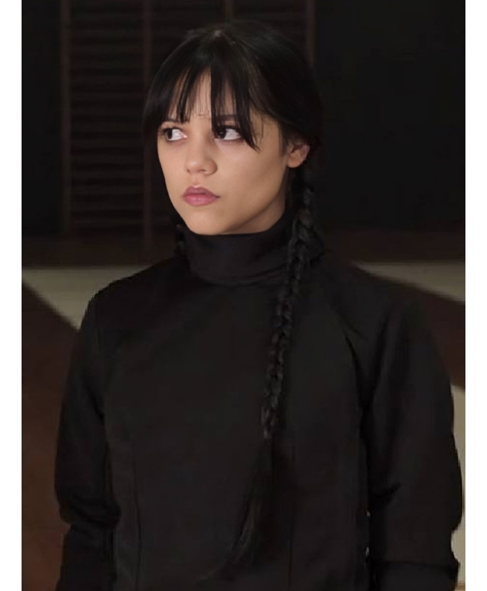 Wednesday 2025 Jenna Ortega Turtle Neck Black Shirt