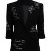 Women's Lover Letter Printed Trim Blazer