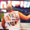 Buy Zack Sabre Jr. White and Orange Leather The Front Men Jacket