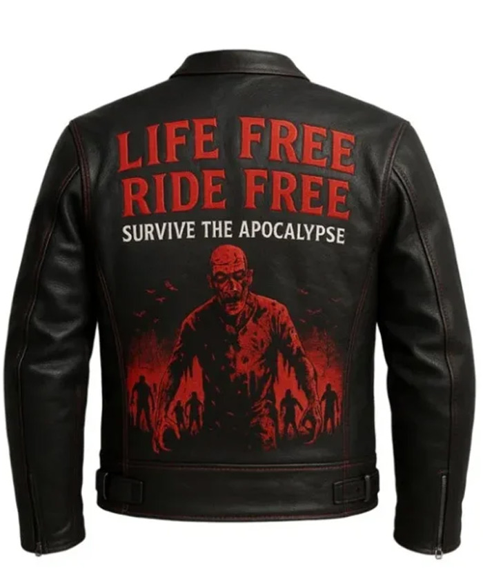 Zombie Survive the Apocalypse Leather Jacket