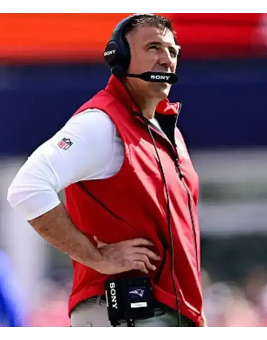 2025 Coach Mike Vrabel New England Patriots Red Vest
