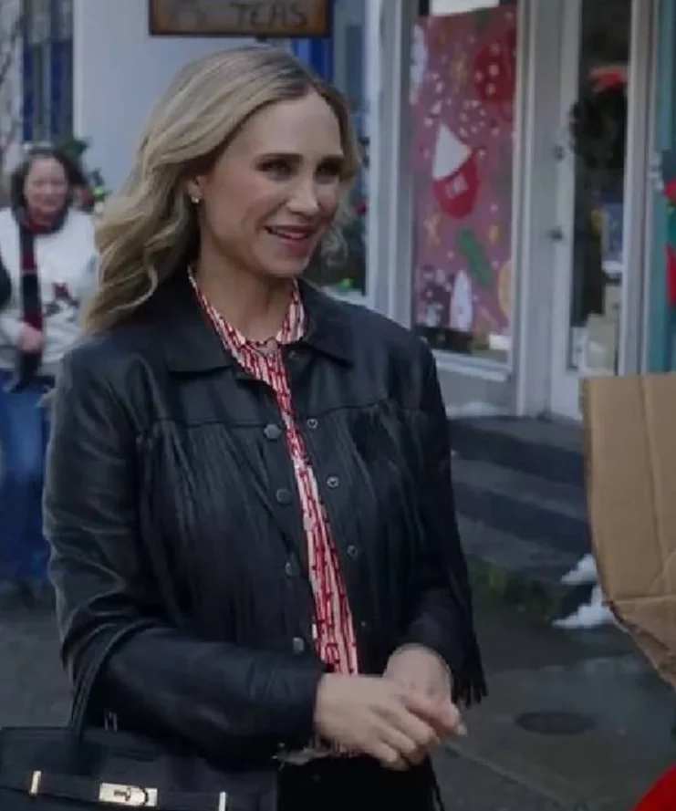 A Royal Montana Christmas Fiona Gubelmann Fringe Leather Jacket