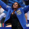 AFL Grand Final Jessica Mauboy Blue Varsity Jacket