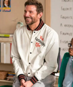 Abbott Elementary Bradley Cooper White Varsity Jacket