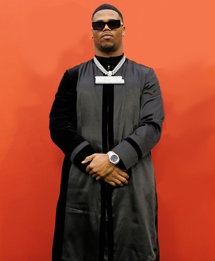 Abdul Carter Red Carpet Black Coat