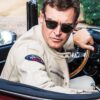 Actor Steve McQueen Dennis 2 ECRU Leather Motorcycle Jacket