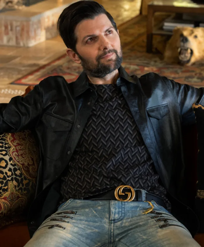 Adam Scott Loot S03 Black Leatther Jacket