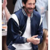 Adrien Brody US Open Tennis Championships Blue Satin Varsity Jacket