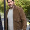 Agent Hart Hoxton CIA Tv Series Brown Suede Leather Bomber Jacket