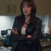 Aimee Lou Wood Film Club S01 Black Leather Blazer