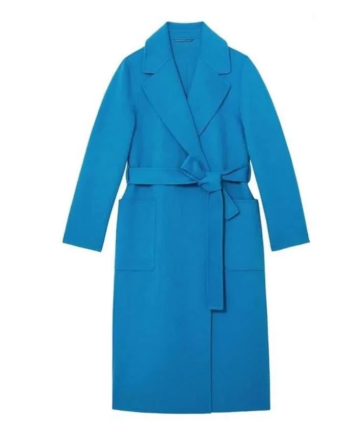 Amelia Heinle The Young and the Restless Blue Wool Coat For Sale