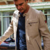 American Actor Steve McQueen Dennis 2 ECRU Leather Jacket
