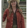 Amy Fleming Heartland Red Denim Shacket