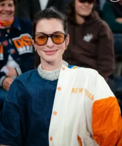 Anne Hathaway NY Knicks Jacket