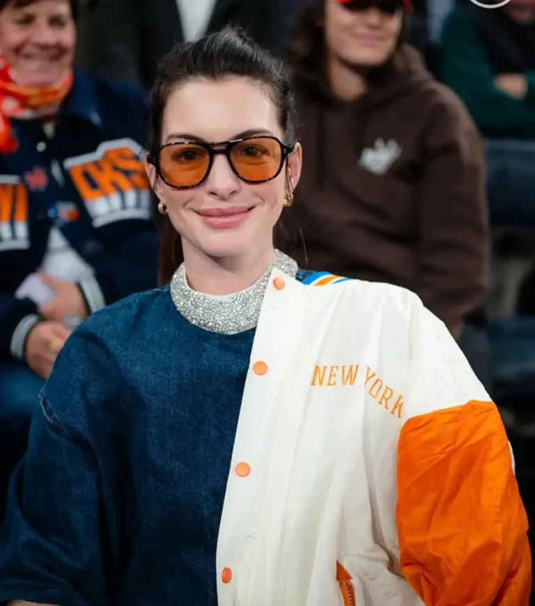 Anne Hathaway NY Knicks Jacket
