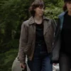 Ariadna Gil She Walks in Darkness Brown Leather Jacket For Sale