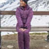 Ashley Williams An Alpine Holiday Purple Puffer Jacket