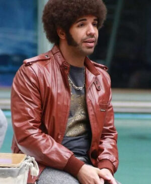 Aubrey Graham Anchorman 2 The Legend Continues Brown Leather Jacket