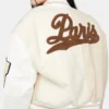 Azalea Wang Paris Cream Varsity Jacket For Sale