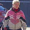 Barry Keoghan Crime 101 Movie 2026 Ormon Pink and White Racer Jacket