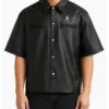 Beleive Oversized Black Leather Shirt