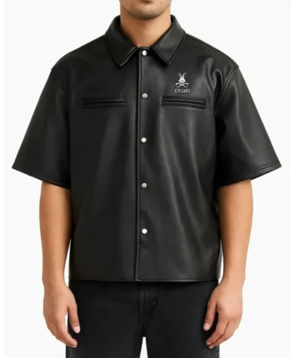 Beleive Oversized Black Leather Shirt