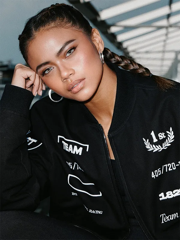 Bianca Bustamante Team Pirelli Black Bomber Jacket