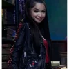 Billie Wizards Beyond Waverly Place Tv Series Janice LeAnn Brown Black Leather Jacket with Red Embellishment