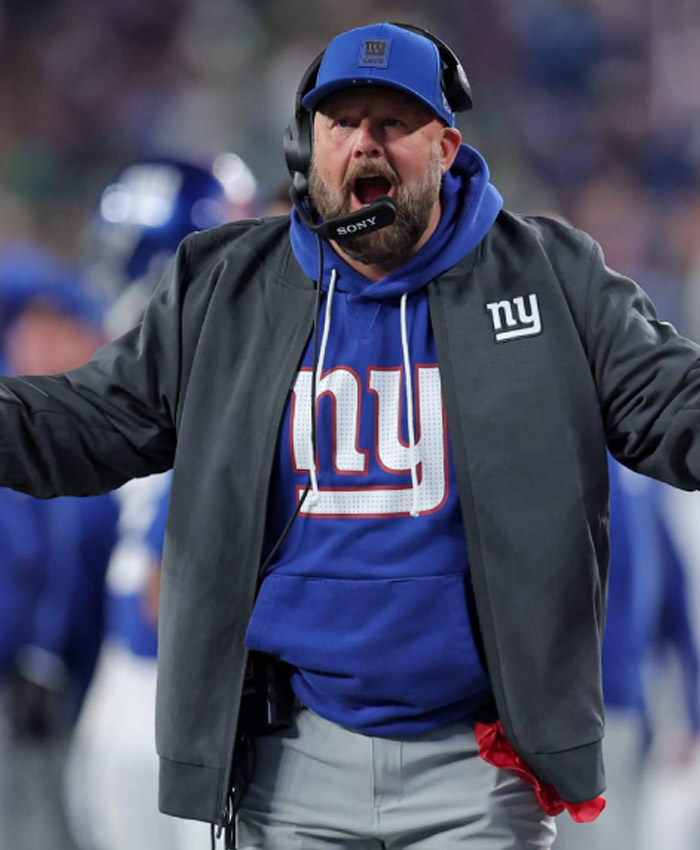 Brian Daboll New York Giants Black Bomber Jacket