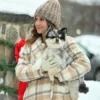 Brittany Underwood A Royal Christmas Tail Checked Coat