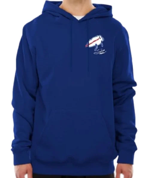 Buffalo Bills New Era Billustration Josh Allen Blue Hoodie