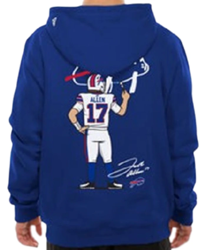 Buffalo Bills New Era Billustration Josh Allen Blue Hoodie For Sale