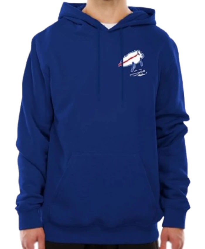 Buffalo Bills New Era Billustration Josh Allen Blue Hoodie