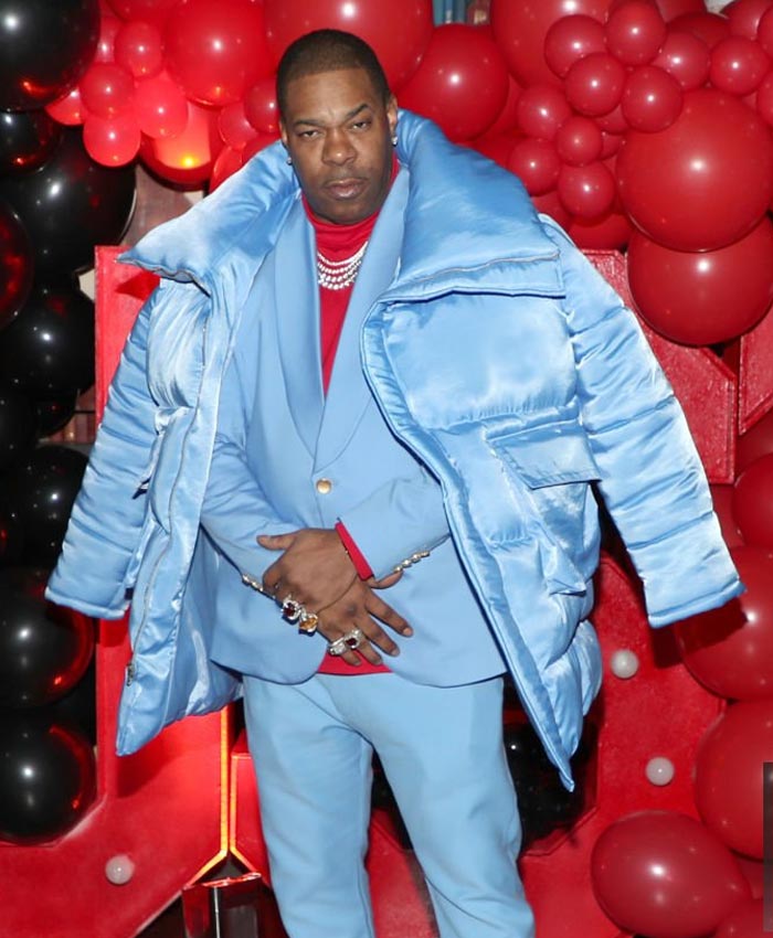 Busta Rhymes Blue Puffer Jacket