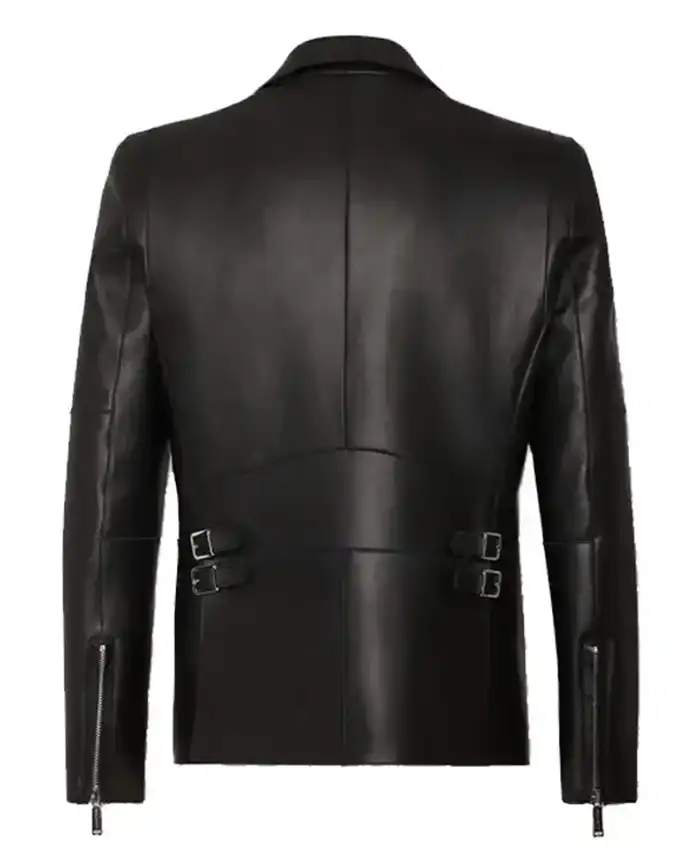 Buy Zayn Malik Eyes Closed Black Leather Jacket