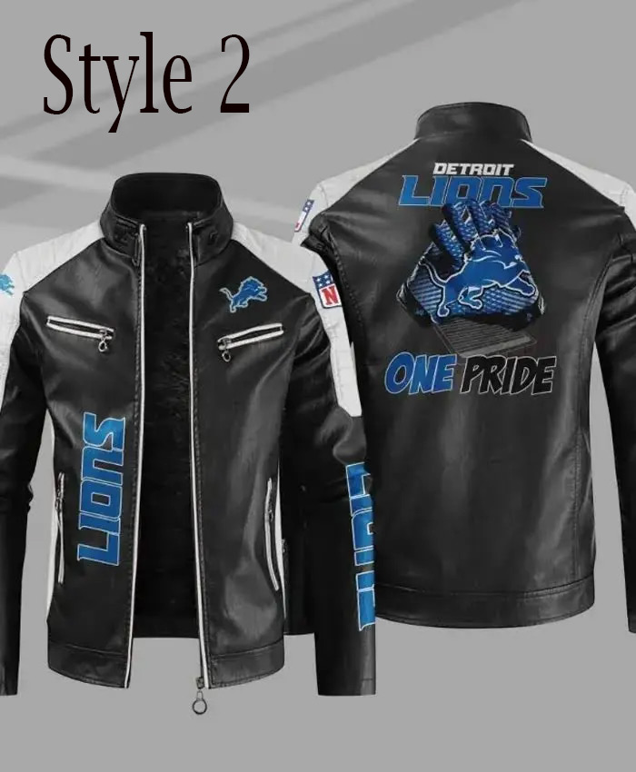 Cafe Racer Detroit Lions Leather Jacket