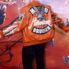 Captain Forrest Venom The Last Dance Premiere Orange Leather Bomber Jacket