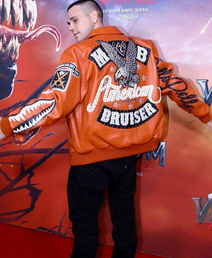 Captain Forrest Venom The Last Dance Premiere Orange Leather Bomber Jacket