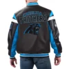 Carolina Panthers Black Bomber Leather Varsity Jacket