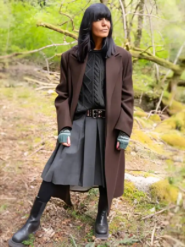 Celebrity Traitors S1 Claudia Winkleman Leather Effect Coat