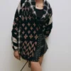 Charlie Maintenance Required Black Mix Print Cardigan For Sale