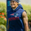 Christian Gonzalez Patriots 2025 Blue Sleeveless Hoodie