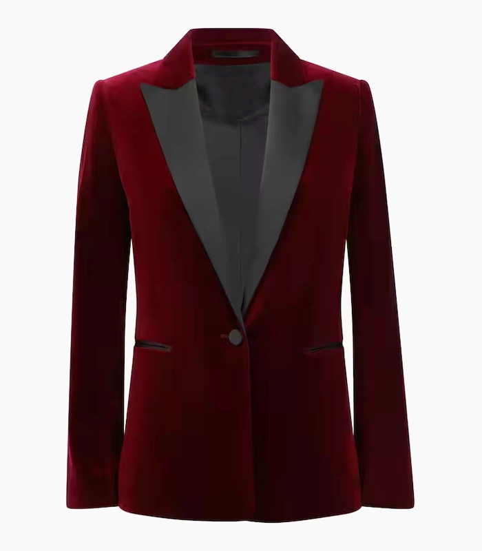 Claudia Winkleman Tv Series S01 The Celebrity Traitors 2025 Red Velvet Blazer