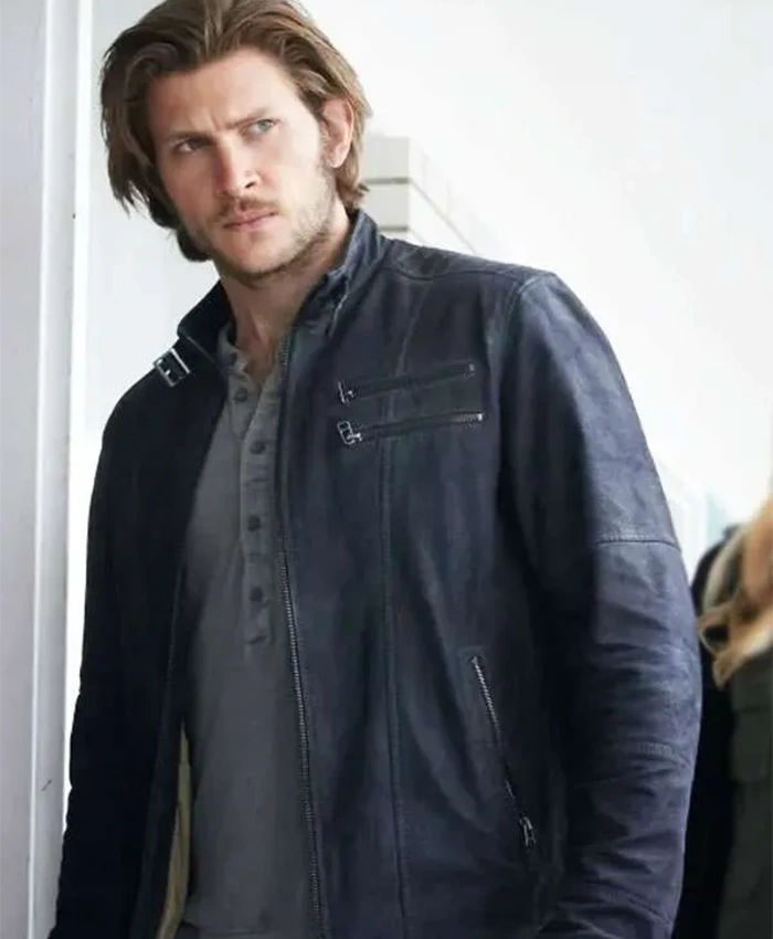 Clayton Danvers Bitten Blue Suede Jacket For Sale